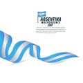 Happy Argentina Independence Day Celebration, Poster, Ribbon banner vector template design illustration Royalty Free Stock Photo