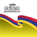 Happy Armenia independence day vector template. Design for banner, greeting cards or print. Celebration national day. - Vector