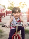 Happy asian baby child playing on playground Royalty Free Stock Photo