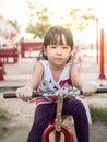 Happy asian baby child playing on playground Royalty Free Stock Photo