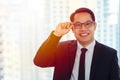 Happy Asian Business man friendly smiling Royalty Free Stock Photo