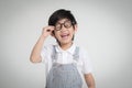 Happy Asian child wearing glasses smiling Royalty Free Stock Photo