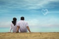 Happy asian couple at beach Royalty Free Stock Photo