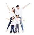 Happy Asian family  isolated on white background Royalty Free Stock Photo