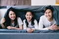 Happy asian family portrait with mother, father and daughter Royalty Free Stock Photo