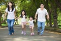 Happy asian family riding bicycle Royalty Free Stock Photo