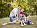 Happy asian family taking a selfie Royalty Free Stock Photo