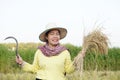 Happy Asian female farmer Royalty Free Stock Photo