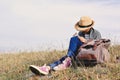 Happy Asian girl writing a notebook Royalty Free Stock Photo