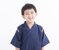 Happy Asian Kid wearing kimono japanese clothes