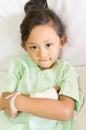 Happy and Brave Asian Little Girl Hospital Patient Royalty Free Stock Photo