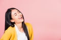 Woman standing winning and surprised excited screaming laughing Royalty Free Stock Photo