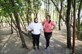 happy asian sporty women sportswear standing