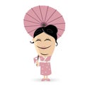 Happy asian woman clipart