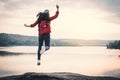 Happy Asian woman relaxing on holiday travel concept Royalty Free Stock Photo