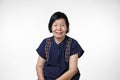 Happy asian woman relaxing at home , isolate on white background