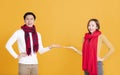 Happy asian young couple celebrating  chinese new year Royalty Free Stock Photo