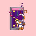 happy Astronaut playing game. Science Technology Icon Concept