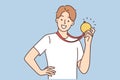 A happy athlete shows the gold medal he received Royalty Free Stock Photo