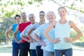 Happy athletic group smiling at camera