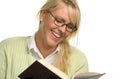 Happy Attractive Woman Reading Royalty Free Stock Photo