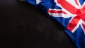 Happy Australia day concept. Australian flag against dark stone background. 26 January Royalty Free Stock Photo