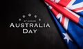 Happy Australia day concept. Australian flag against dark stone background. 26 January Royalty Free Stock Photo