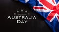 Happy Australia day concept. Australian flag against dark stone Royalty Free Stock Photo