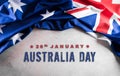 Happy Australia day concept. Australian flag against old stone background. 26 January Royalty Free Stock Photo