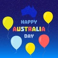 Happy Australia Day festive poster with balloons