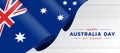 Happy Australia day with Australia flag waving on Australian texture background vector design Royalty Free Stock Photo