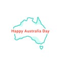 Happy australia day with green continent