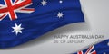 Happy Australia day greeting card, banner with template text vector illustration Royalty Free Stock Photo