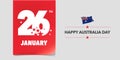 Happy Australia day greeting card, banner, vector illustration Royalty Free Stock Photo