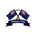Happy Australia day, hand drawn line with digital color, vector illustration