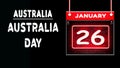 Happy Australia Day, 26 January. World National Days Neon Text Effect on background