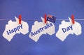 Happy Australia Day message greeting written acros Royalty Free Stock Photo