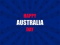 Happy Australia day 26th january. Greeting card background with rays, national holiday. Vector