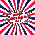 Happy Australia Day 26th January. pop art comic speech bubble halftone. Love cartoon explosion. Happy Australia Day. Vector