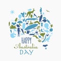 Happy Australian Day. Greeting card design Royalty Free Stock Photo