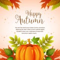 Happy autumn colorful pumpkin foliage border Royalty Free Stock Photo