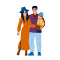 happy autumn family fashion vector