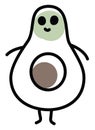Happy avocado, icon icon Royalty Free Stock Photo