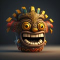 HAPPY AZTEC FACE EMOJI 3D