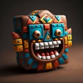 HAPPY AZTEC FACE EMOJI 3D