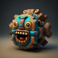 HAPPY AZTEC FACE EMOJI 3D