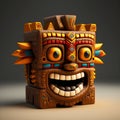 HAPPY AZTEC FACE EMOJI 3D