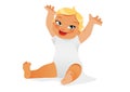 Happy baby with arms raised vector