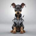 Happy Baby Doberman Pinscher In Stylish Leather Vest