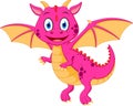 Happy baby dragon cartoon